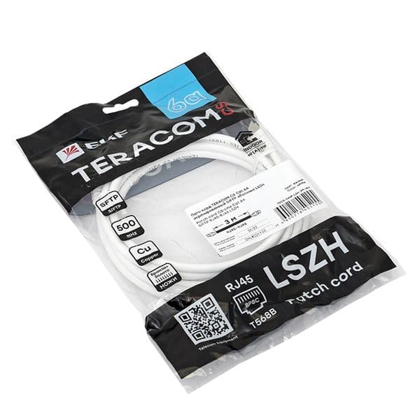 EKF Патч-корд TERACOM CS Cat.6A экранированный S/FTP оболочка LSZH белый (3,0м) — миниатюра 7