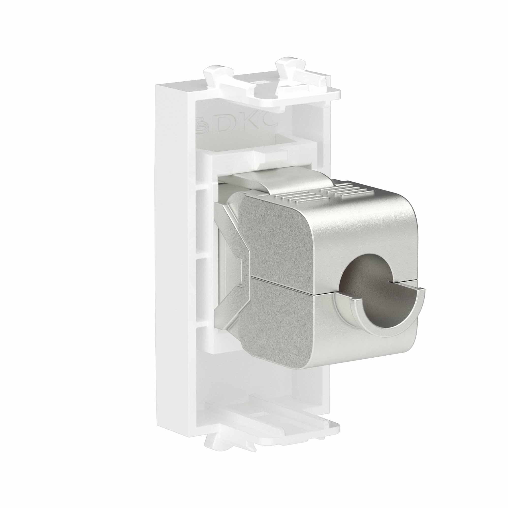 DKC Компьютерная розетка RJ-45 без шторки модульная, кат.6 экранированная, "Avanti", "Белое облако", 1 модуль — миниатюра 3