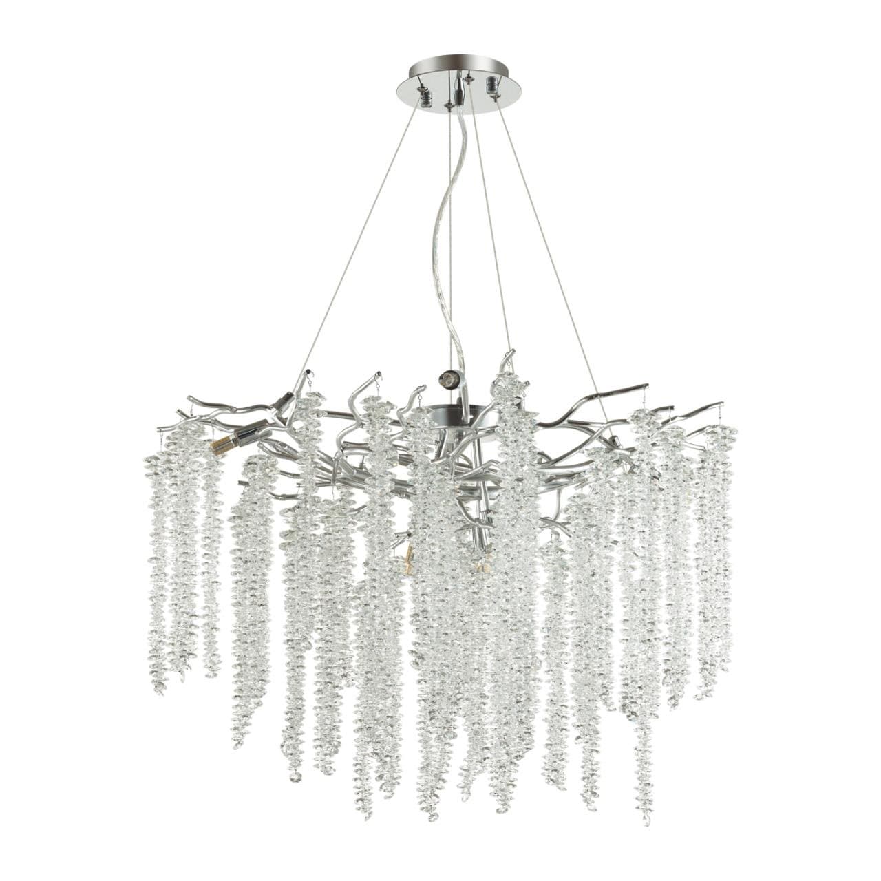 Odeon Light 5004/8 HALL ODL23 485 серебристый/прозрачный металл/хрусталь Люстра G9 8*40W BANCHE