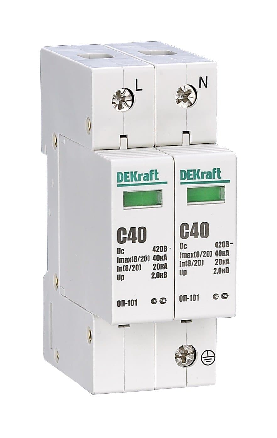 Dekraft Ограничитель перенапряжений 1P+N 40кА класс C 440В — миниатюра 2