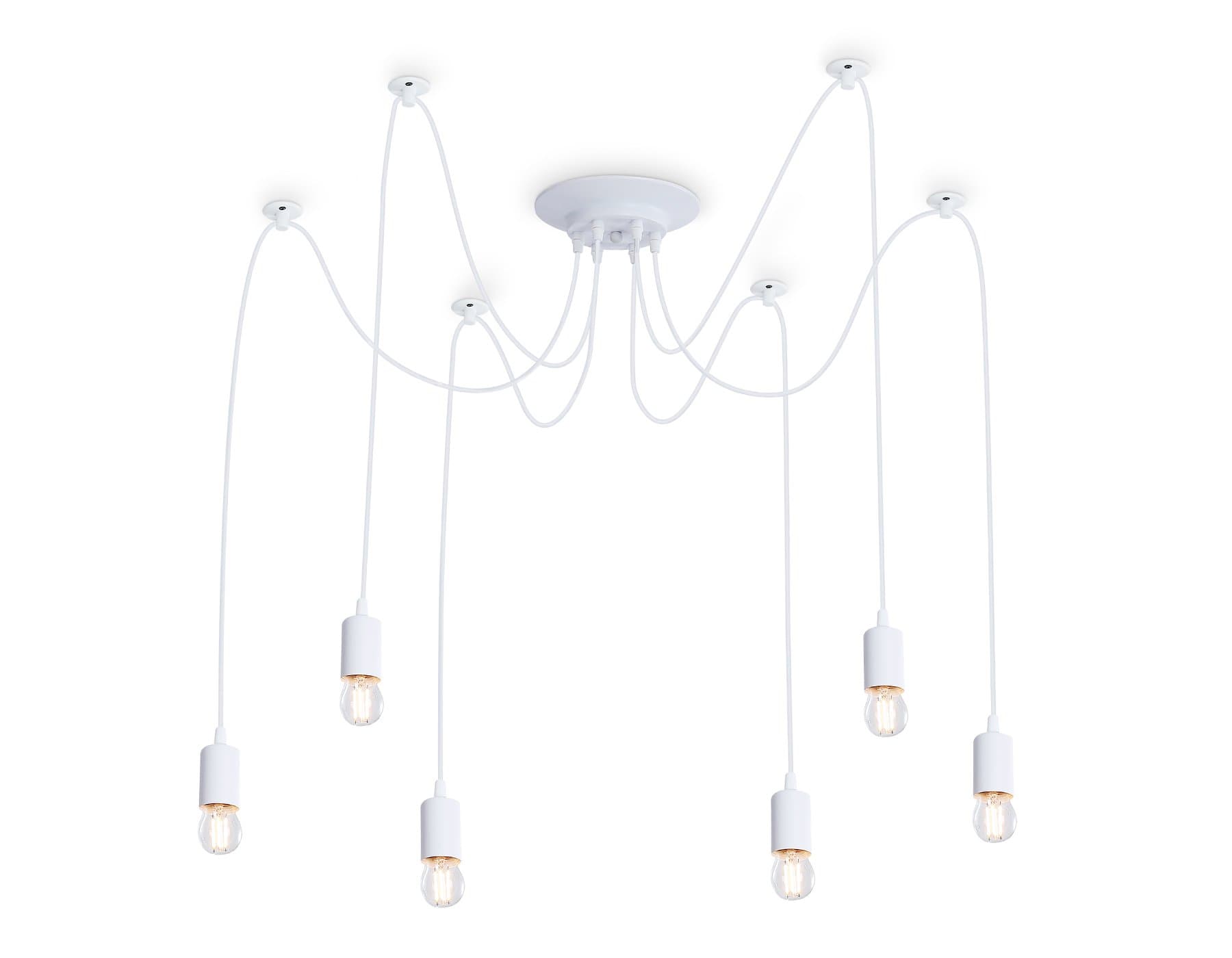 Ambrella Подвесная люстра в стиле лофт TR8177/6 WH белый E27*6 max 40W D630*910