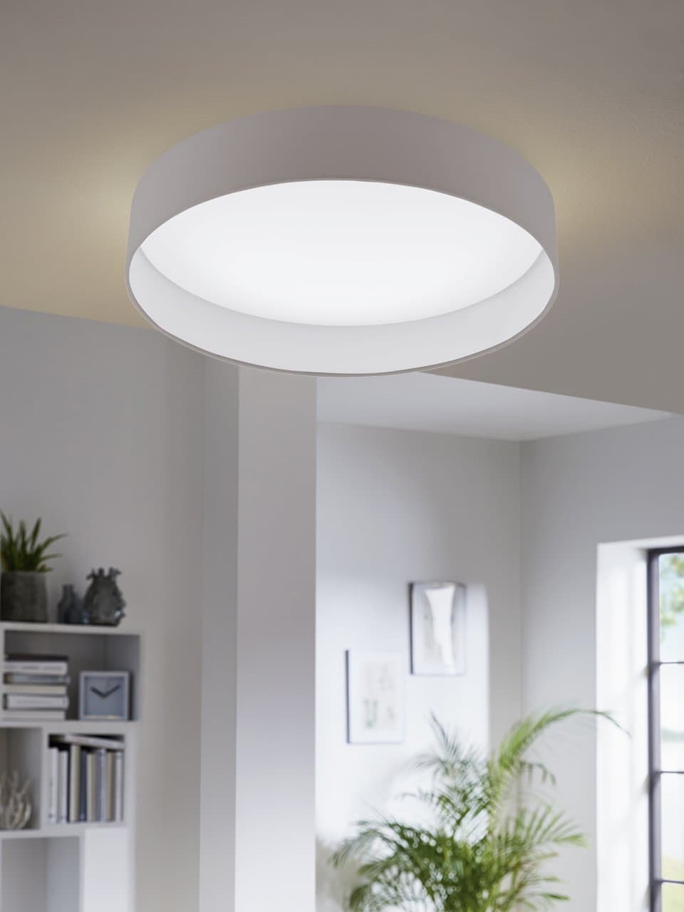 Eglo Люстра LED PALOMARO, 24W (LED), Ø500, пластик/текстиль серо-коричневый 93952 — миниатюра 2