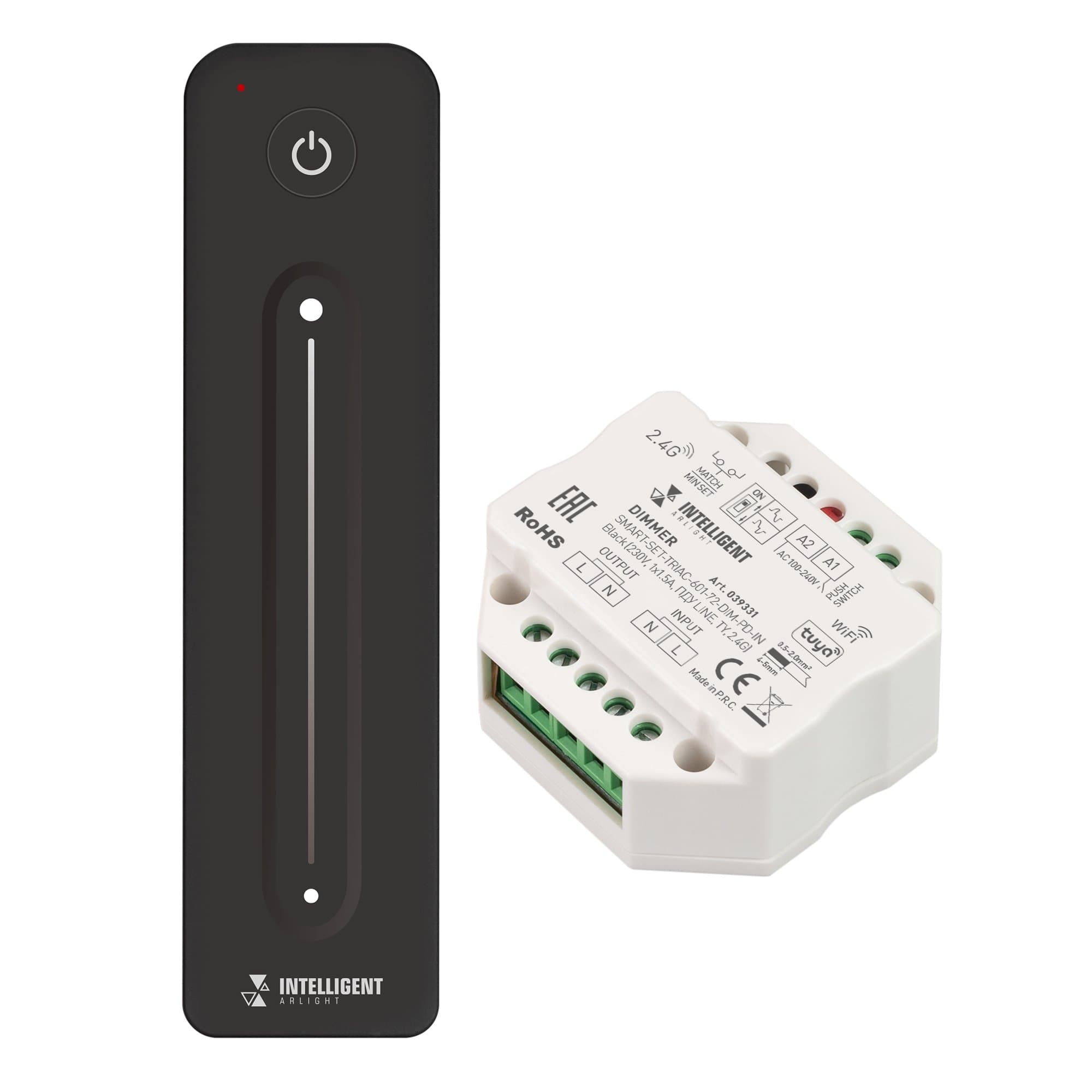 Arlight INTELLIGENT ARLIGHT Диммер SMART-SET-TRIAC-601-72-DIM-PD-IN Black (230V, 1x1.5A, ПДУ LINE, TY, 2.4G) (IARL, IP20 Пластик, 5 лет) 039331