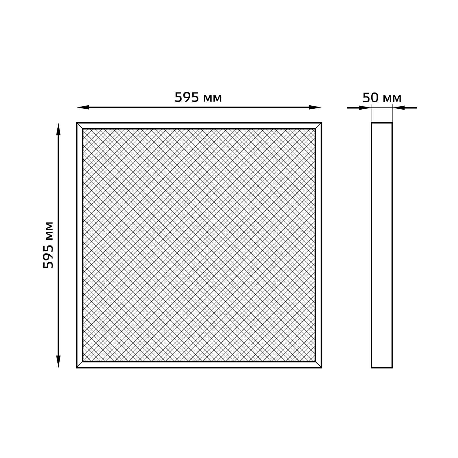 Gauss Светильник офисный MiR 35W 3500lm 6500K IP40 595*595*50мм призма LED G1-A0-00070-01G03-2003565 — миниатюра 6