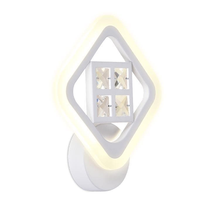 Ambrella Настенный светодиодный светильник с хрусталем FA284 WH белый 15W 260*230*60 — миниатюра 1