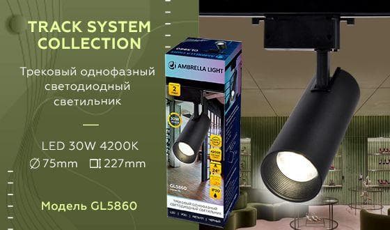 Ambrella Трековый однофазный светодиодный светильник GL5860 BK черный LED 30W 4200K 24° — миниатюра 2