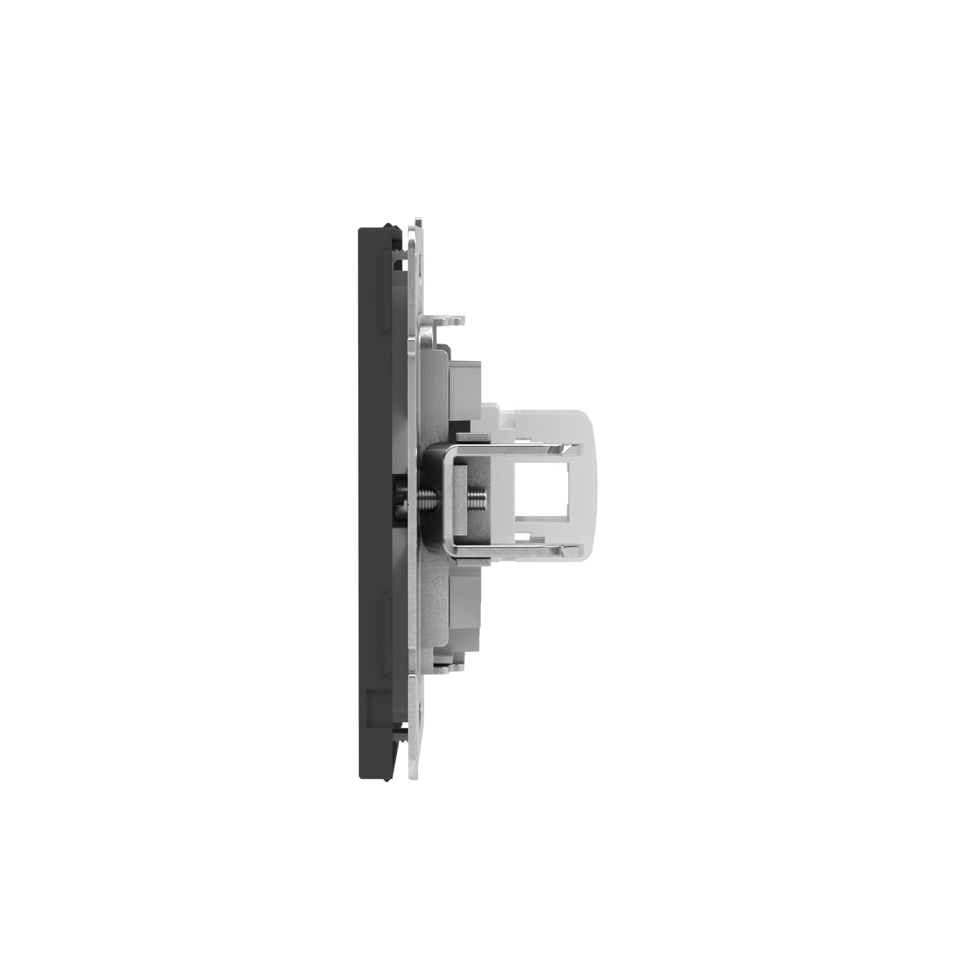 DKC KANT Компьютерная розетка RJ-45 без шторки, кат.5е одинарная, черный уголь — миниатюра 4