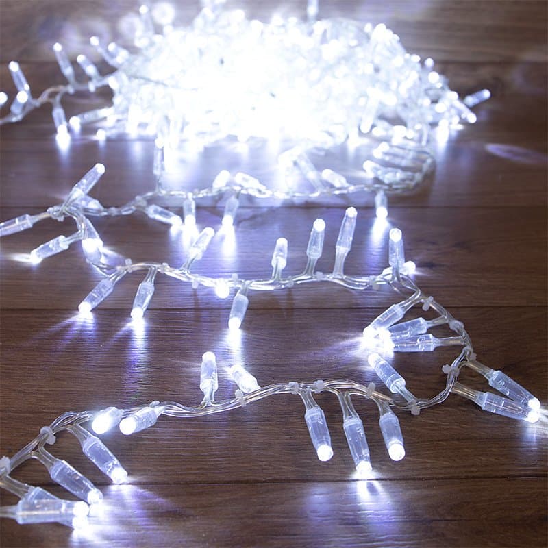 NEON-NIGHT Гирлянда «Кластер» 10 м, 400 LED, прозрачный ПВХ, IP65, соединяемая, цвет свечения белый 303-645