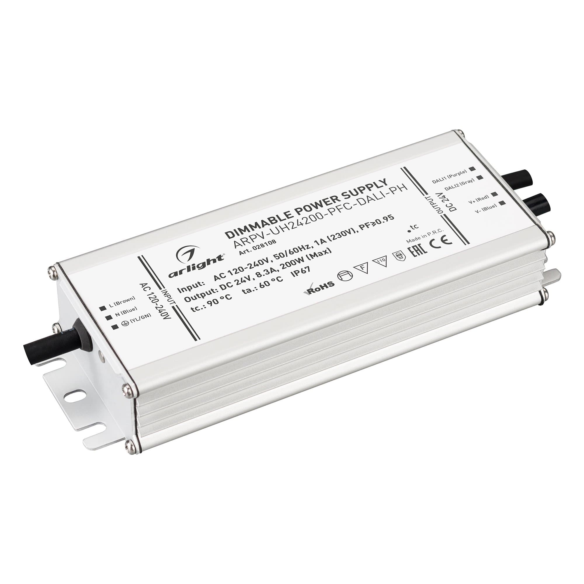Arlight Блок питания ARPV-UH24200-PFC-DALI-PH (24V, 8.3A, 200W) (IP67 Металл, 7 лет) 028108
