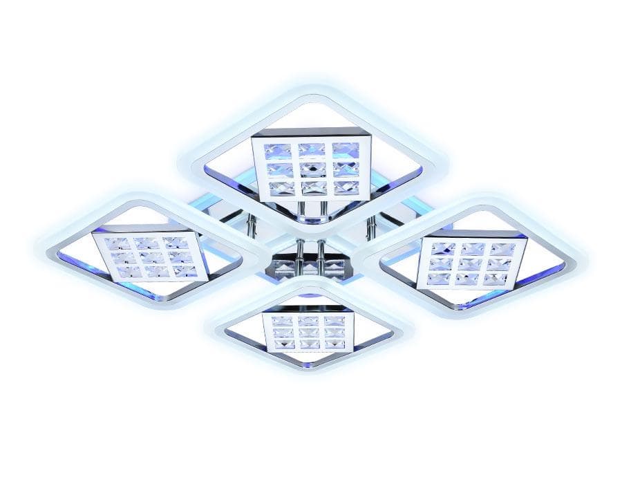 Ambrella Потолочный светодиодный светильник с пультом FA288/4 CH хром 116W 750*750*80 (ПДУ РАДИО 2.4G) — миниатюра 2