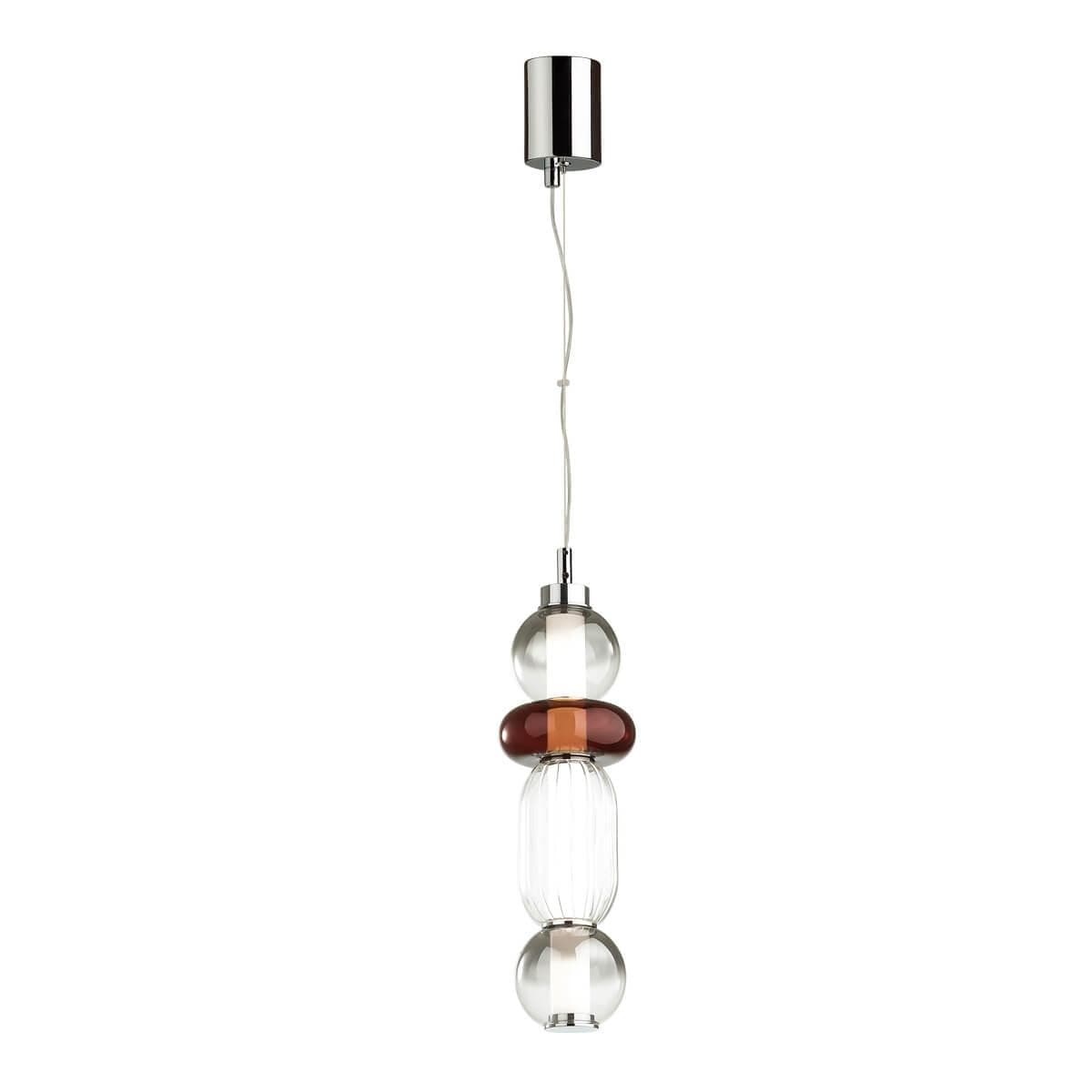 Odeon Light 4826/18L PENDANT ODL21 007 Хром/дымчатый/бордо/прозрачный Подвес LED 18W BEANS — миниатюра 1
