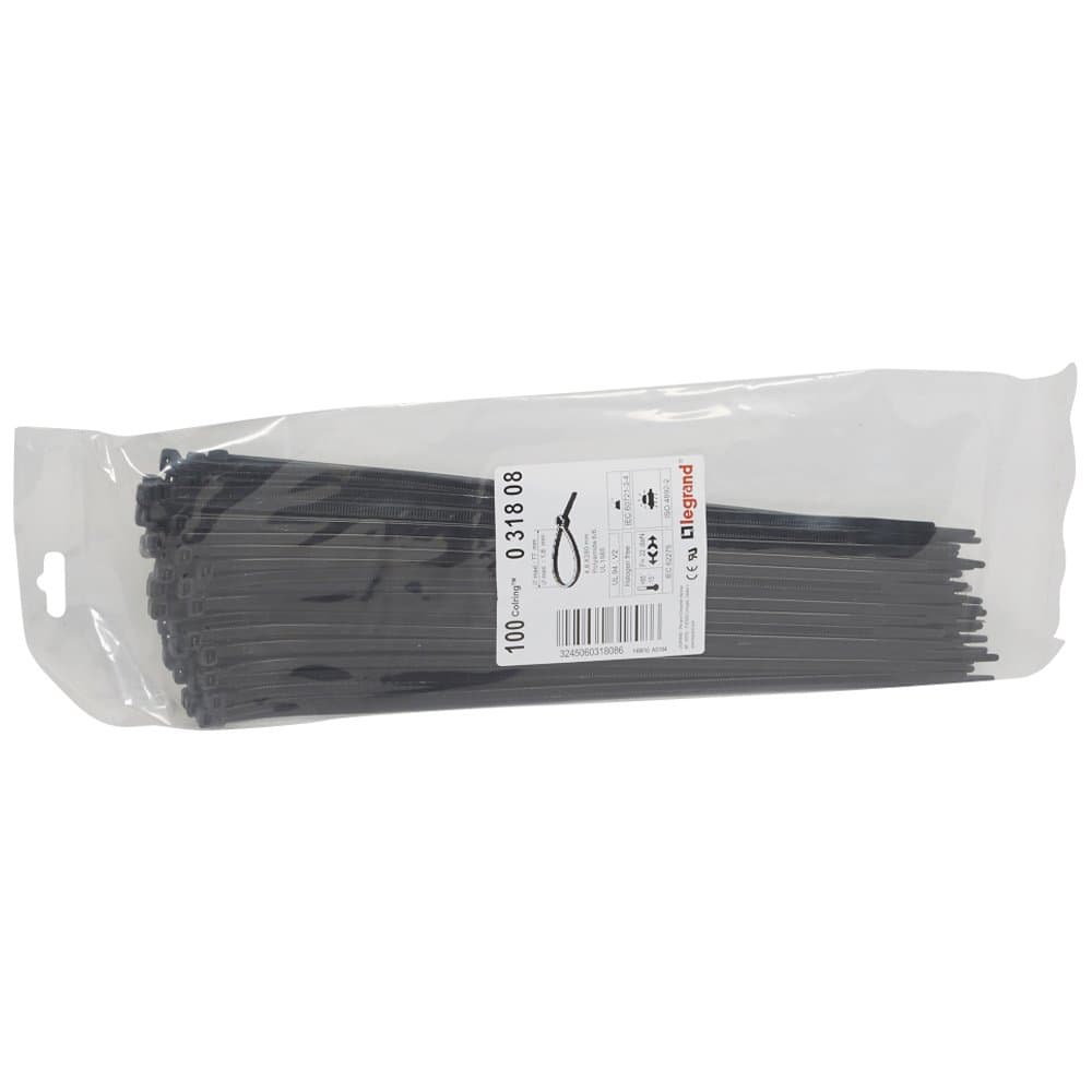 Legrand Colring Хомут монтажный 4,6X280 черный (100 шт.) 031808