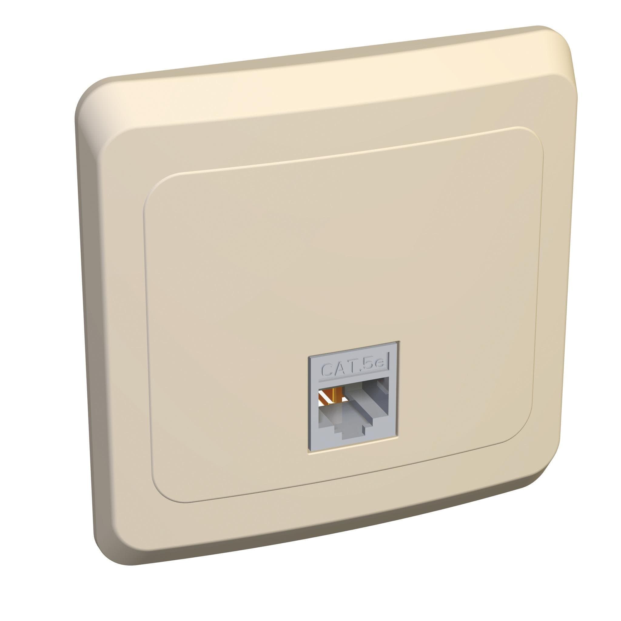 Systeme Electric Этюд Крем Розетка компьютерная 1-ая кат.5е (RJ45) — миниатюра 2