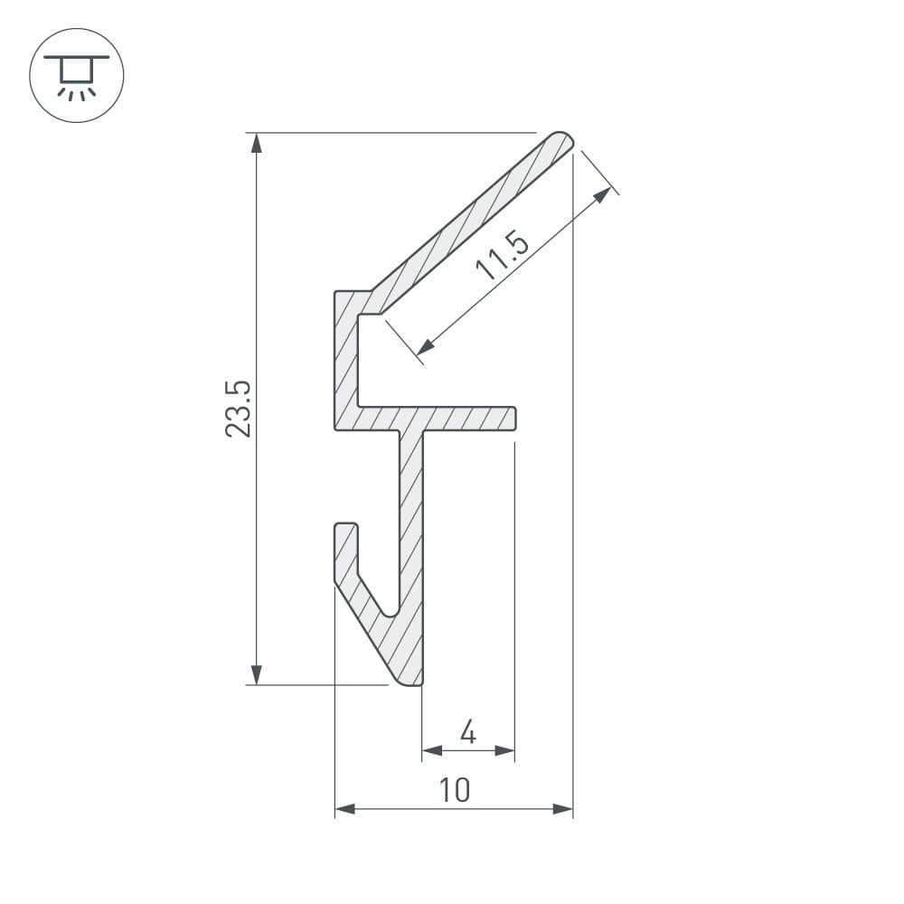 Arlight Монтажный профиль ALM-GLASS-6 ANOD (Алюминий) 026697 — миниатюра 2
