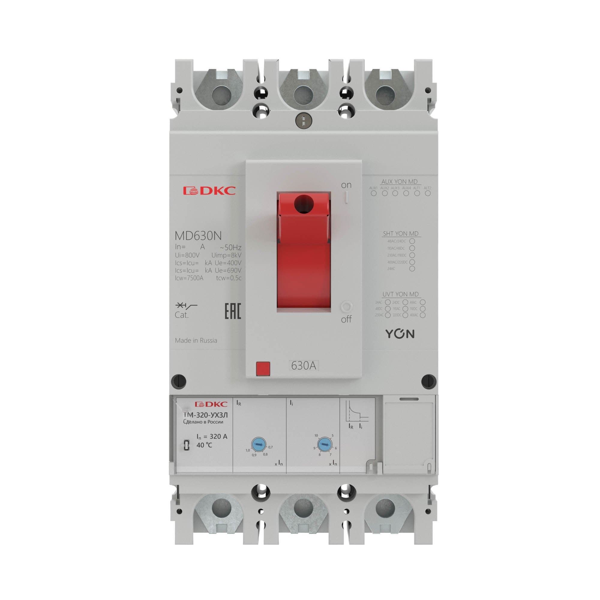 DKC YON pro Автоматический выключатель MD630N-MR1 3P 630А 40kA Ir 0.4…1xIn Isd 1.5…10xIn — миниатюра 2