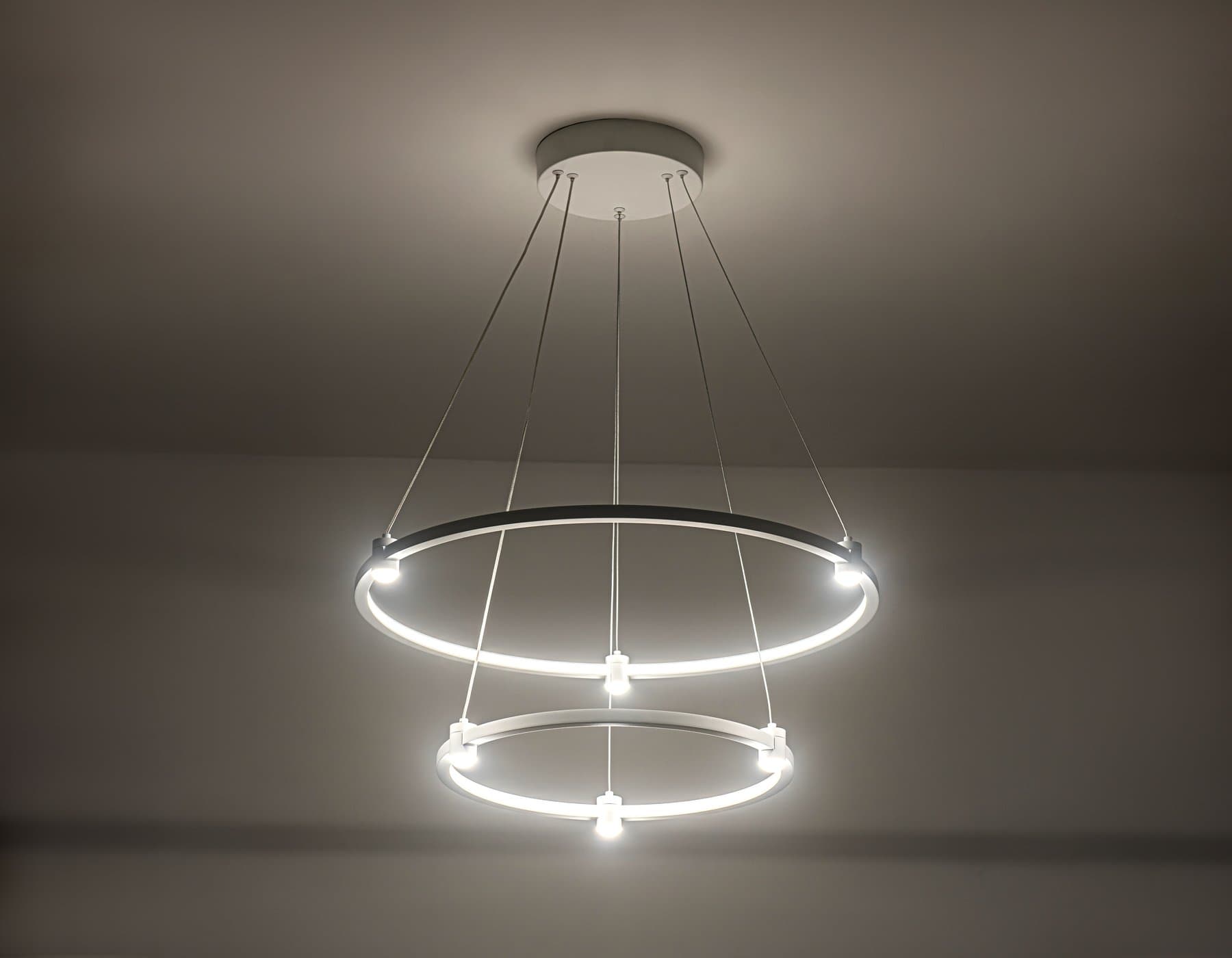 Ambrella Светильник подвесной светодиодный FL5505/2+6 WH белый 45W 3000K/4200K/6400K D600/400*1300 (без ПДУ) — миниатюра 3