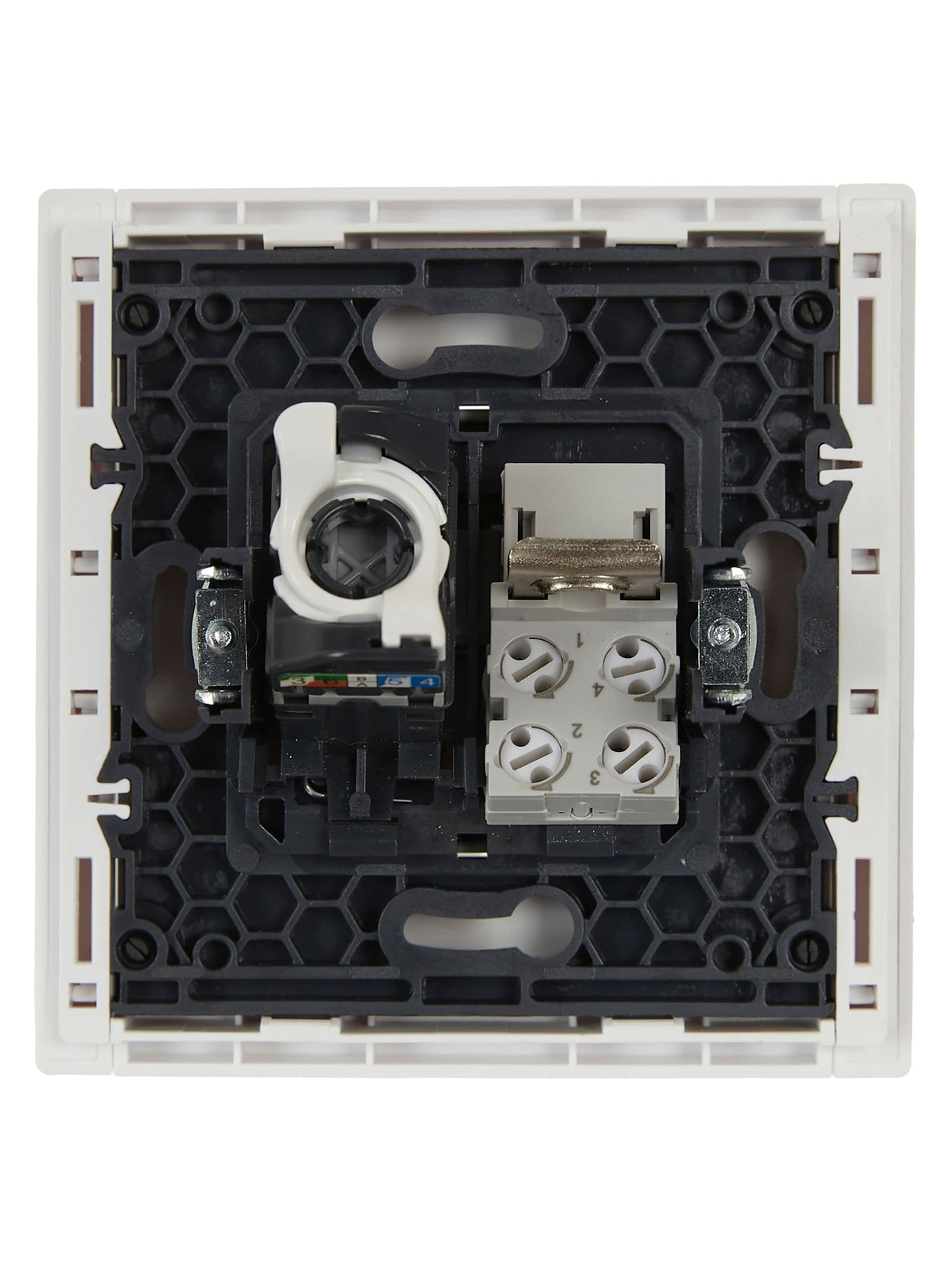 IEK FORTE&PIANO Белый Розетка двойная RJ11+RJ45 кат.5E FP235 — миниатюра 3