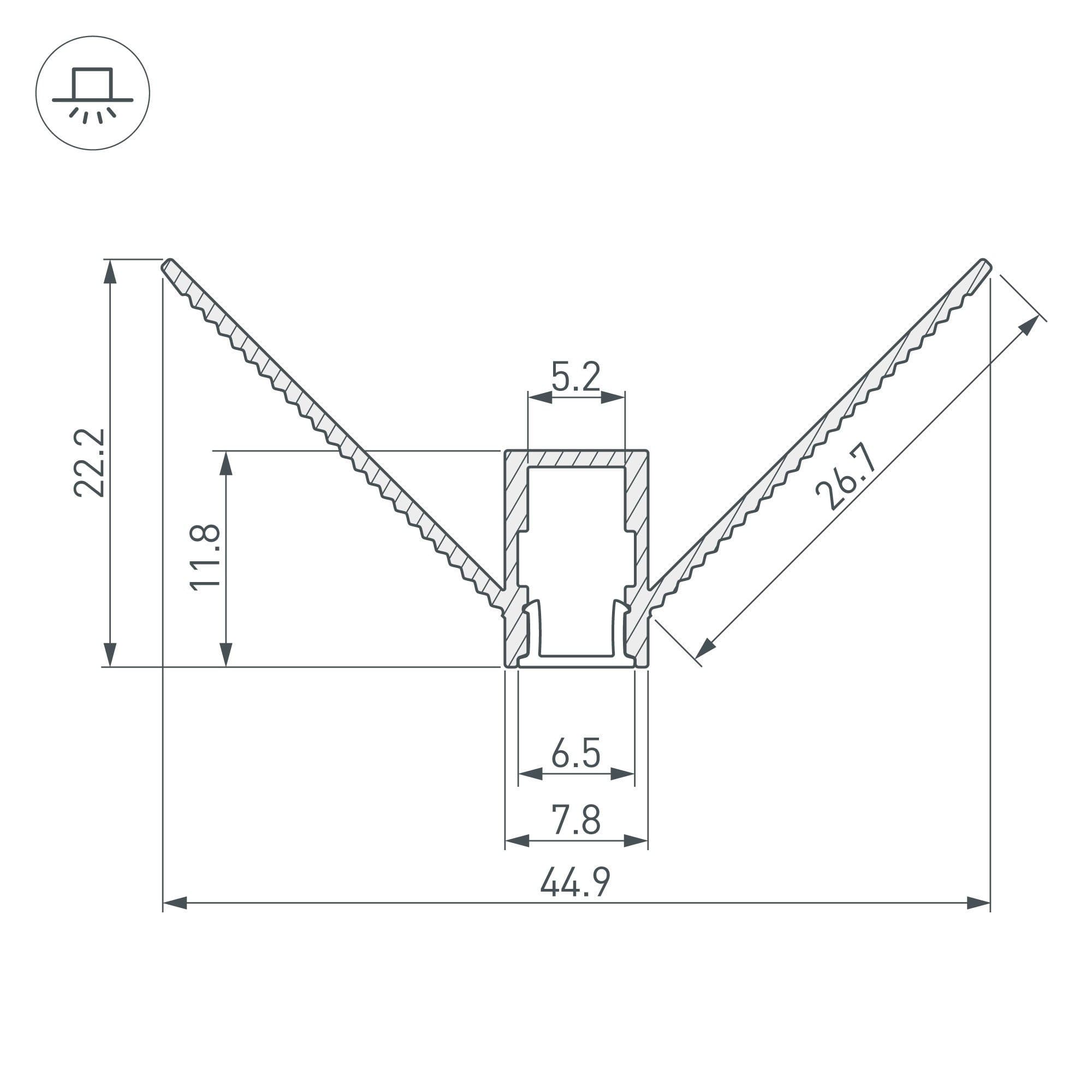 Arlight Профиль ARH-DECORE-S6-EXT-2000 ANOD внешний (Алюминий) 034973 — миниатюра 2