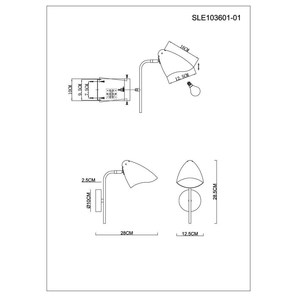 Evoluce SLE103601-01 Бра Черный, Золотой/Белый E14 1*40W — миниатюра 2