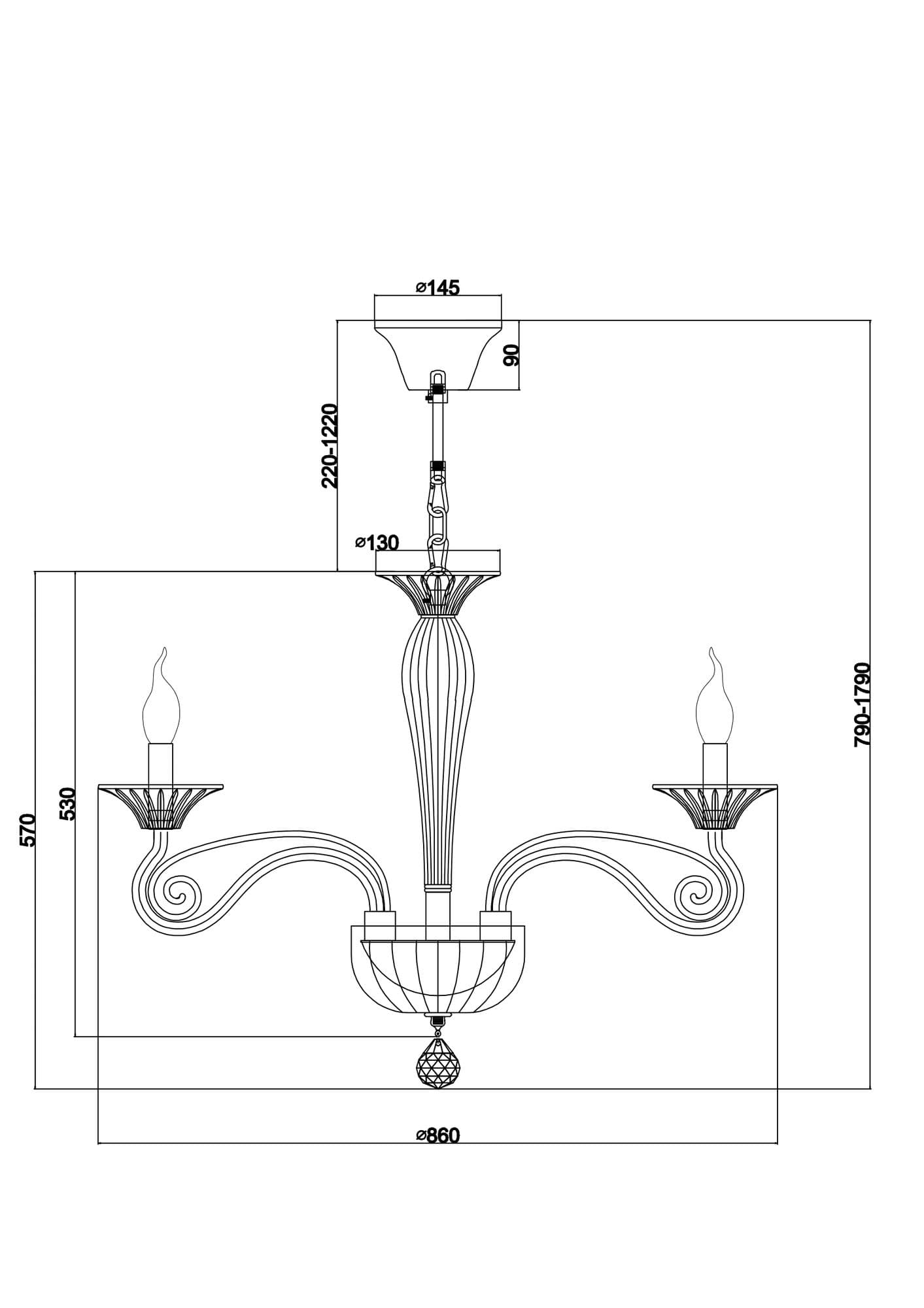 Maytoni Neoclassic Acqua Прозрачный Люстра E14 40W DIA010PL-10TR — миниатюра 7