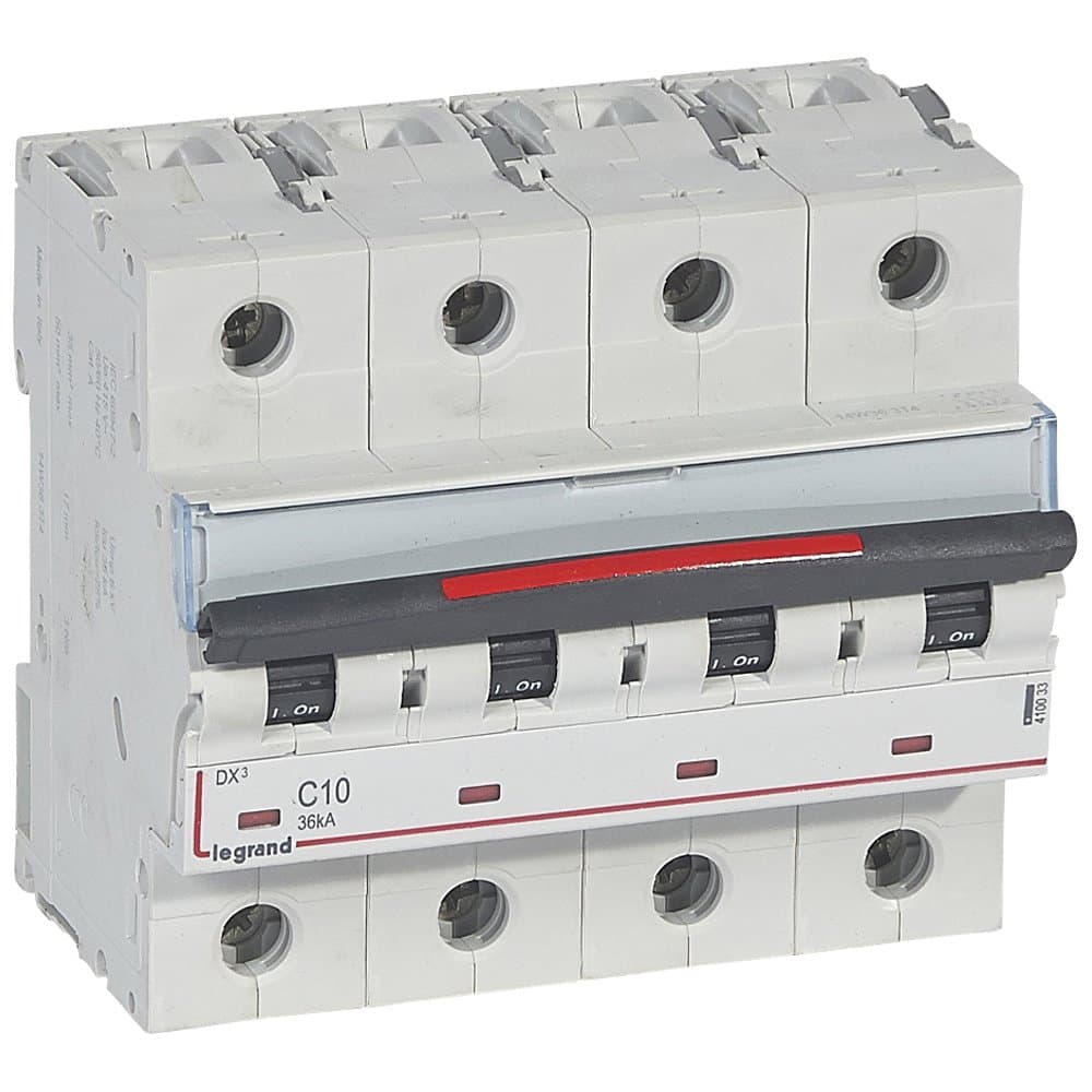 Legrand Автоматический выключатель DX3 10A 4п 36кА 410033