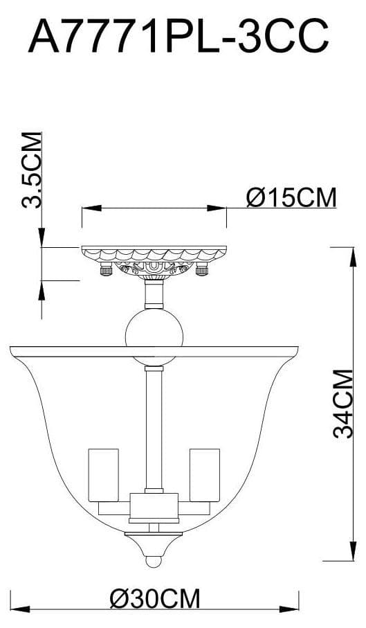 Arte Lamp A7771PL-3CC Люстра потолочная — миниатюра 4