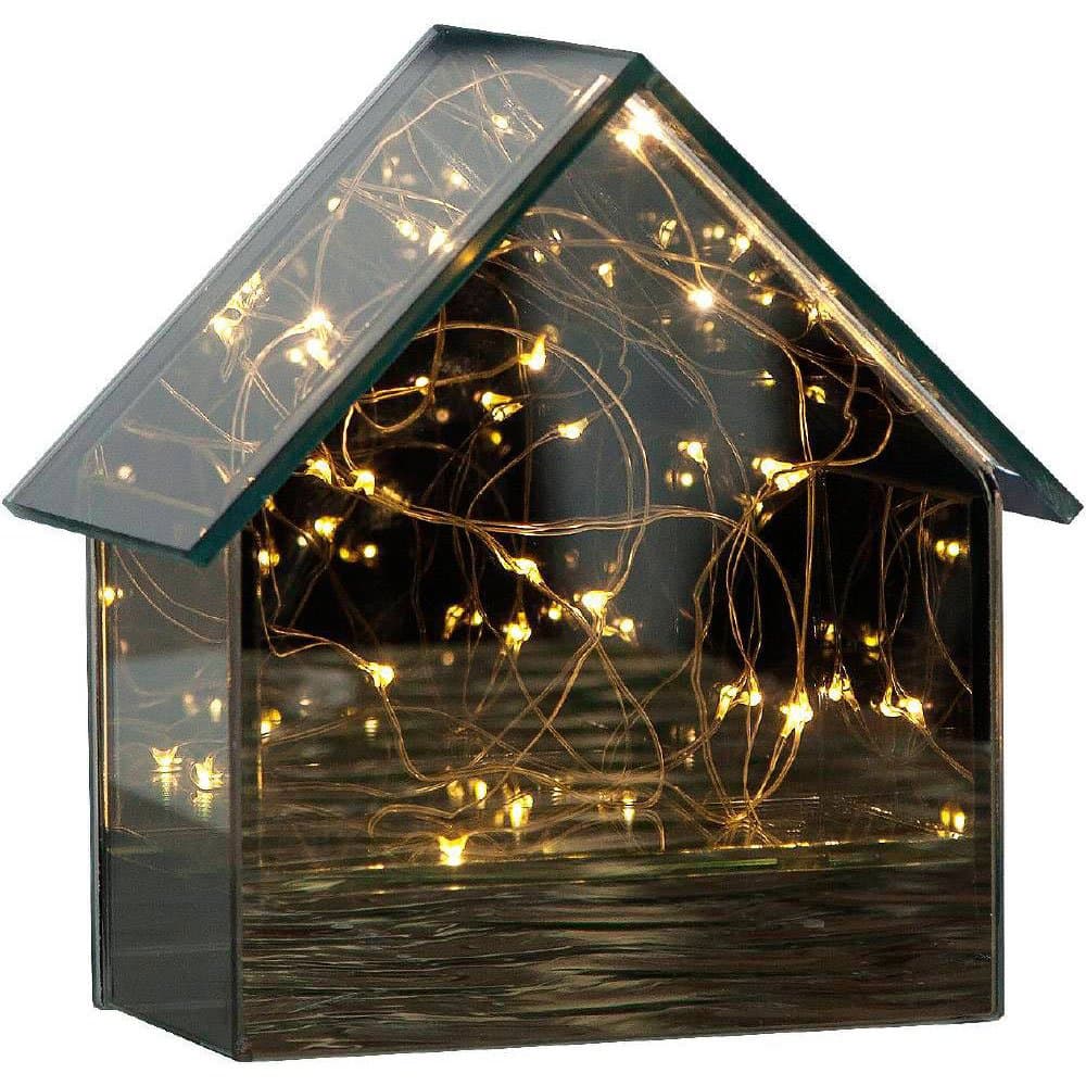 Eglo 062-83 Светильник MIRROR HOUSE 15X0,045W (LED), 4,5V, 14х14,5см, стекло, черный-прозрачный, 3x АА (н