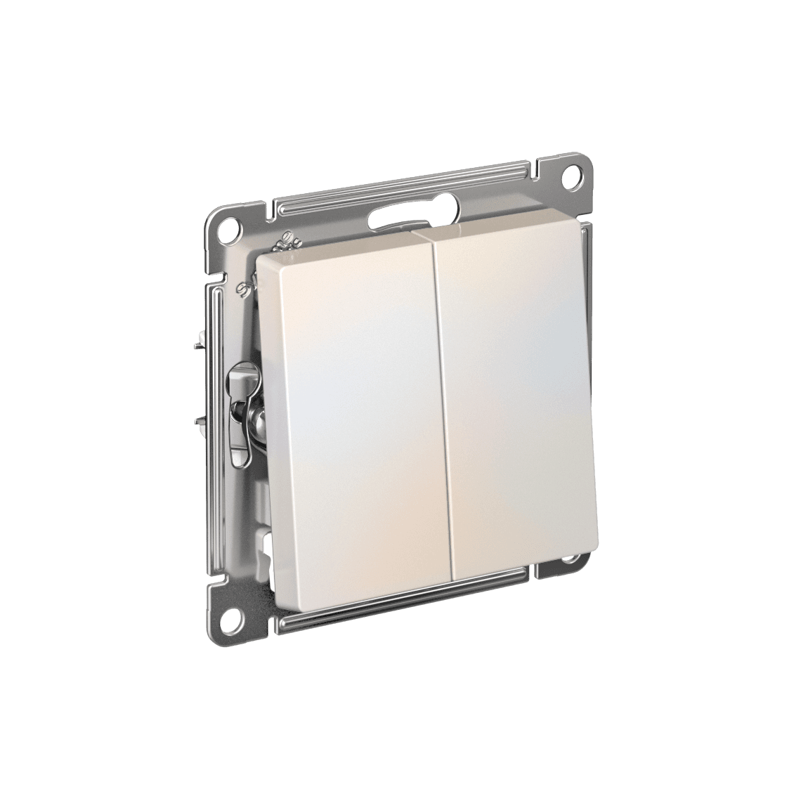 Systeme Electric AtlasDesign Жемчуг Выключатель 2-клавишный, сх.5, 10АХ, мех., быстрозажим. клем.