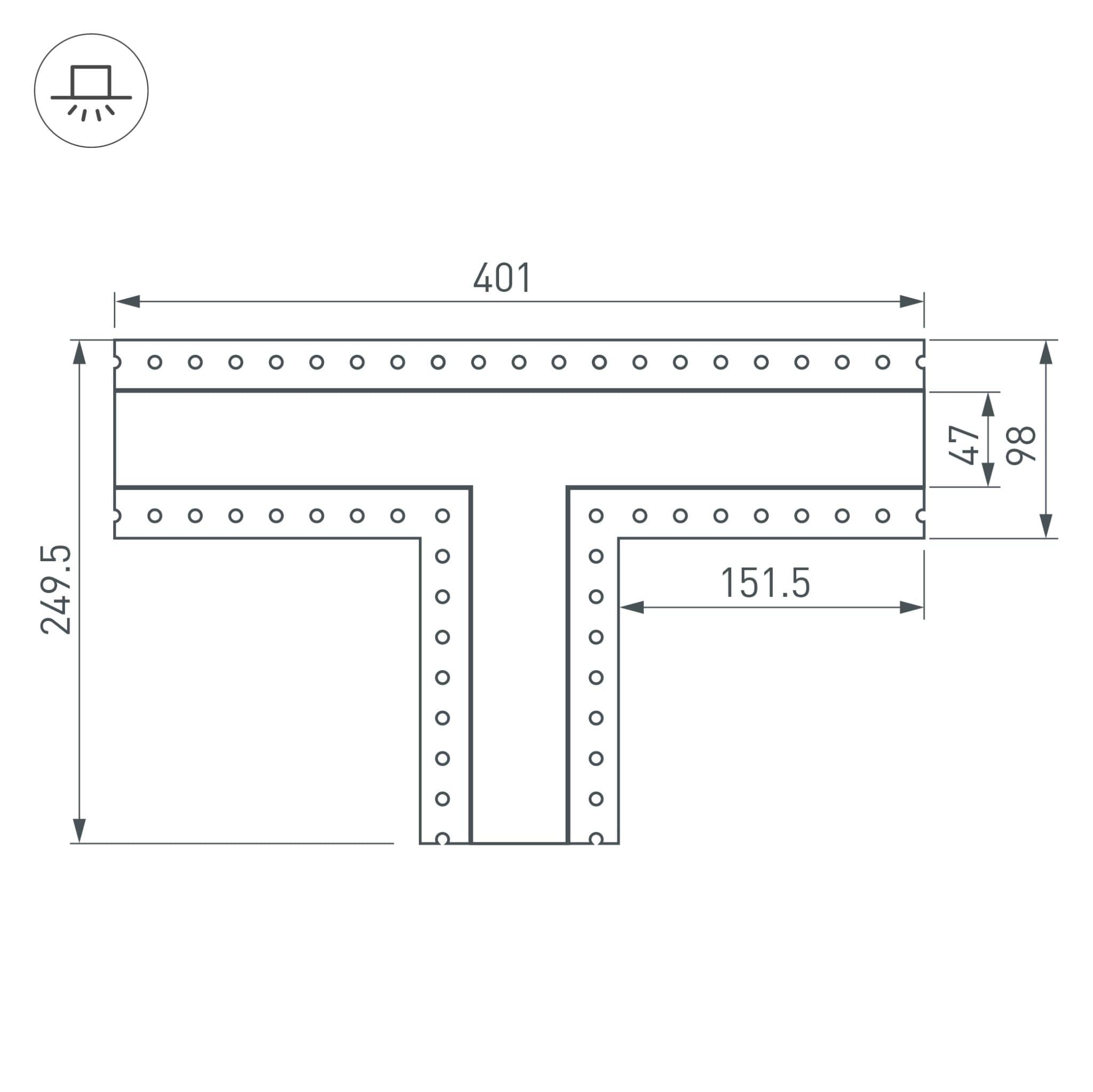 Arlight Тройник SL-LINIA45-FANTOM (Металл) 030107 — миниатюра 2
