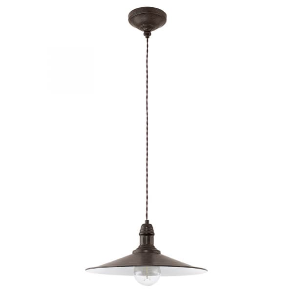 Eglo 49456 Подвес STOCKBURY, 1x60W (E27), Ø360, сталь, коричневый состаренный, бежевый