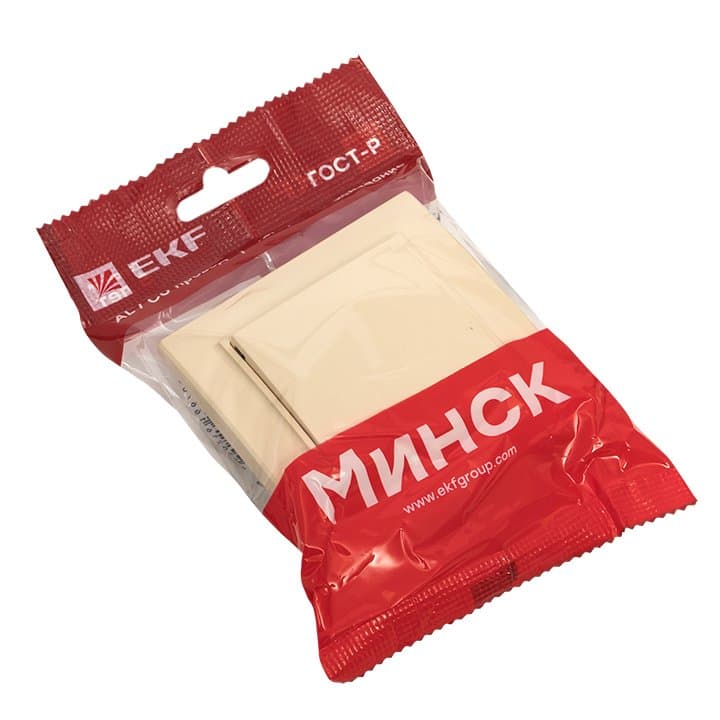 EKF Basic Минск Бежевый Выключатель 1-кл, 10А, СП — миниатюра 5