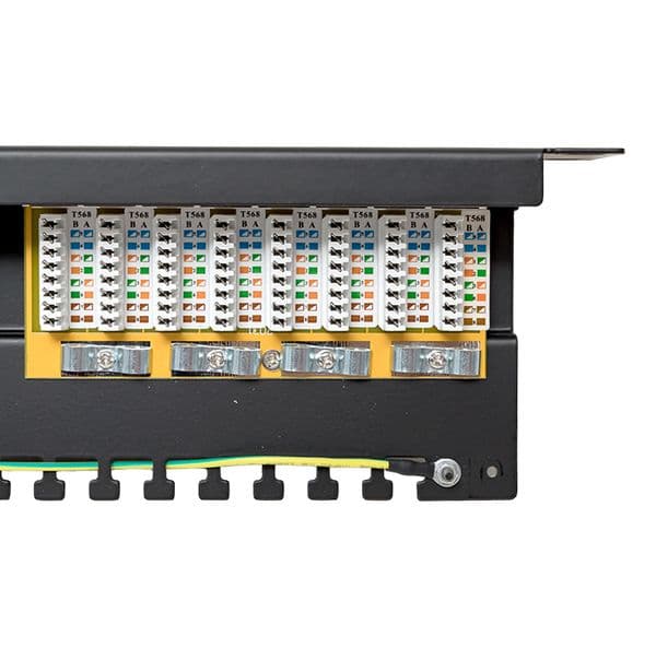 EKF Патч-панель TERACOM CS 19'' Cat.6 1U полный экран STP 24 порта RJ-45 Dual IDC с органайзером — миниатюра 12