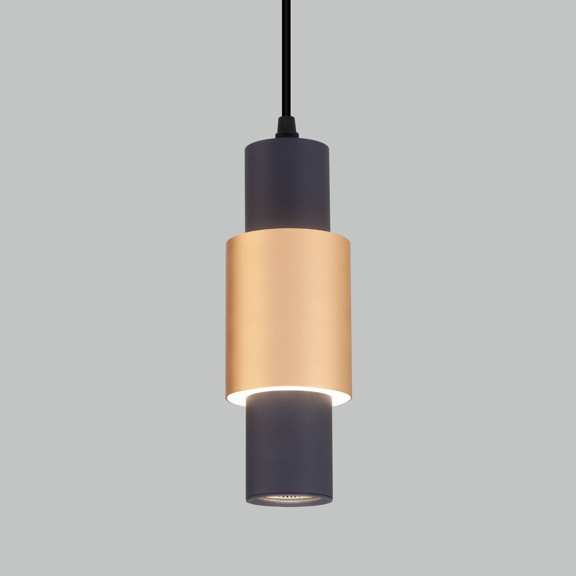 Eurosvet 50204/1 LED Светильник подвесной черный/матовое золото a051714 — миниатюра 1