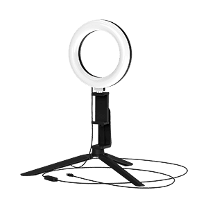 Gauss Светильник кольцевой 10W 600lm 3000-6500K 5V USB IP20 160*23мм черный дим, пульт LED 8 RL001