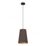 Eglo 390195 Подвес PETROSA, 1x40W(E27), сталь, черный, текстиль, капучино, латунный