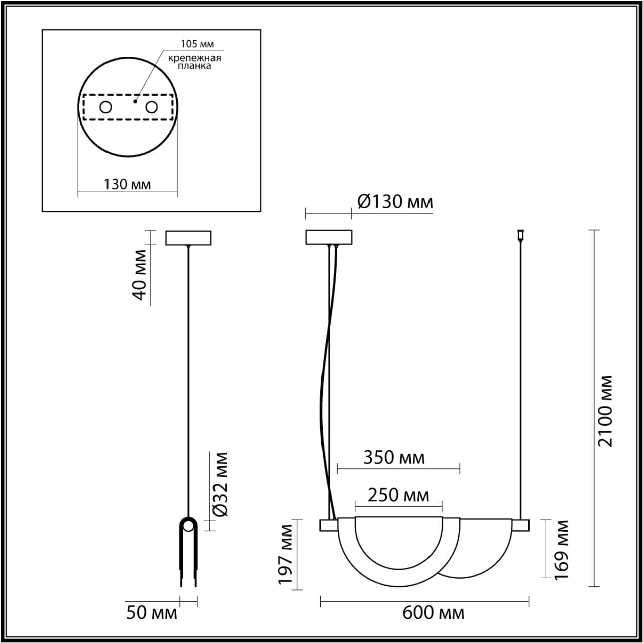 Odeon Light 4358/20L MIDCENT ODL23 221 античная бронза/акрил белый матовый/янтарный Подвесной св-к IP20 LED 20W 1208Лм 3000K COLLE — миниатюра 2