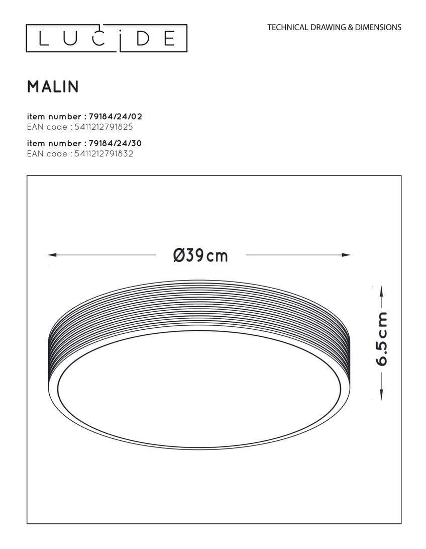 Lucide MALIN Черный Потолочный светильник 79184/24/30 — миниатюра 3