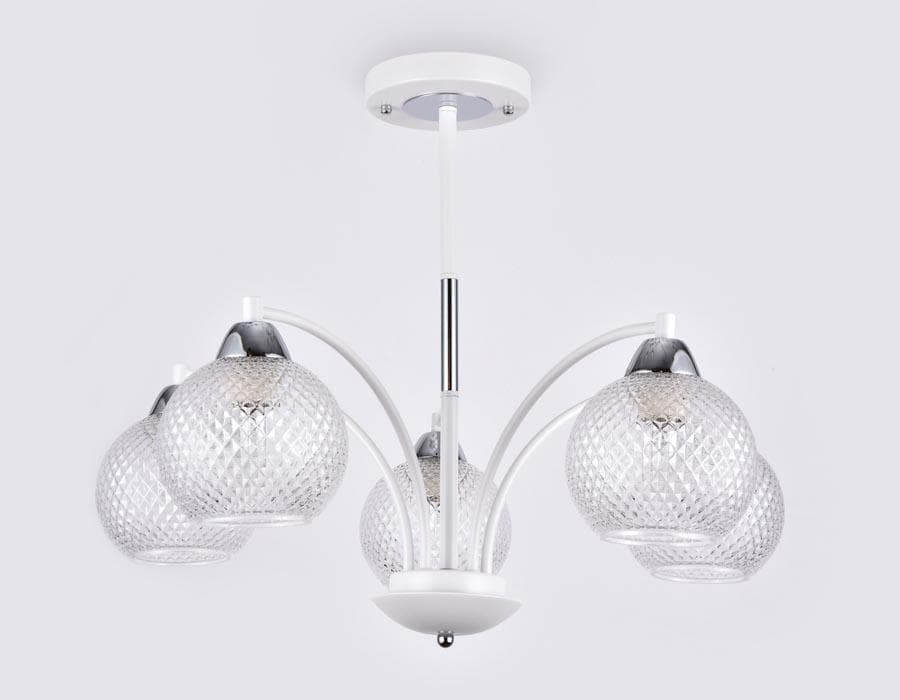 Ambrella Подвесная люстра TR9010/5 WH/CL белый/прозрачный E27 max 40W D620*500 — миниатюра 3