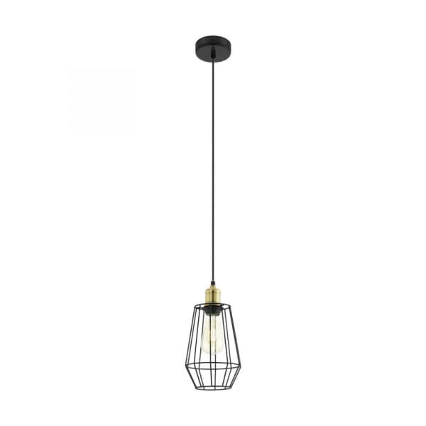 Eglo Подвес DENHAM, 1x60W (E27), Ø155, H1100, сталь, бронза, черный 49791 — миниатюра 1