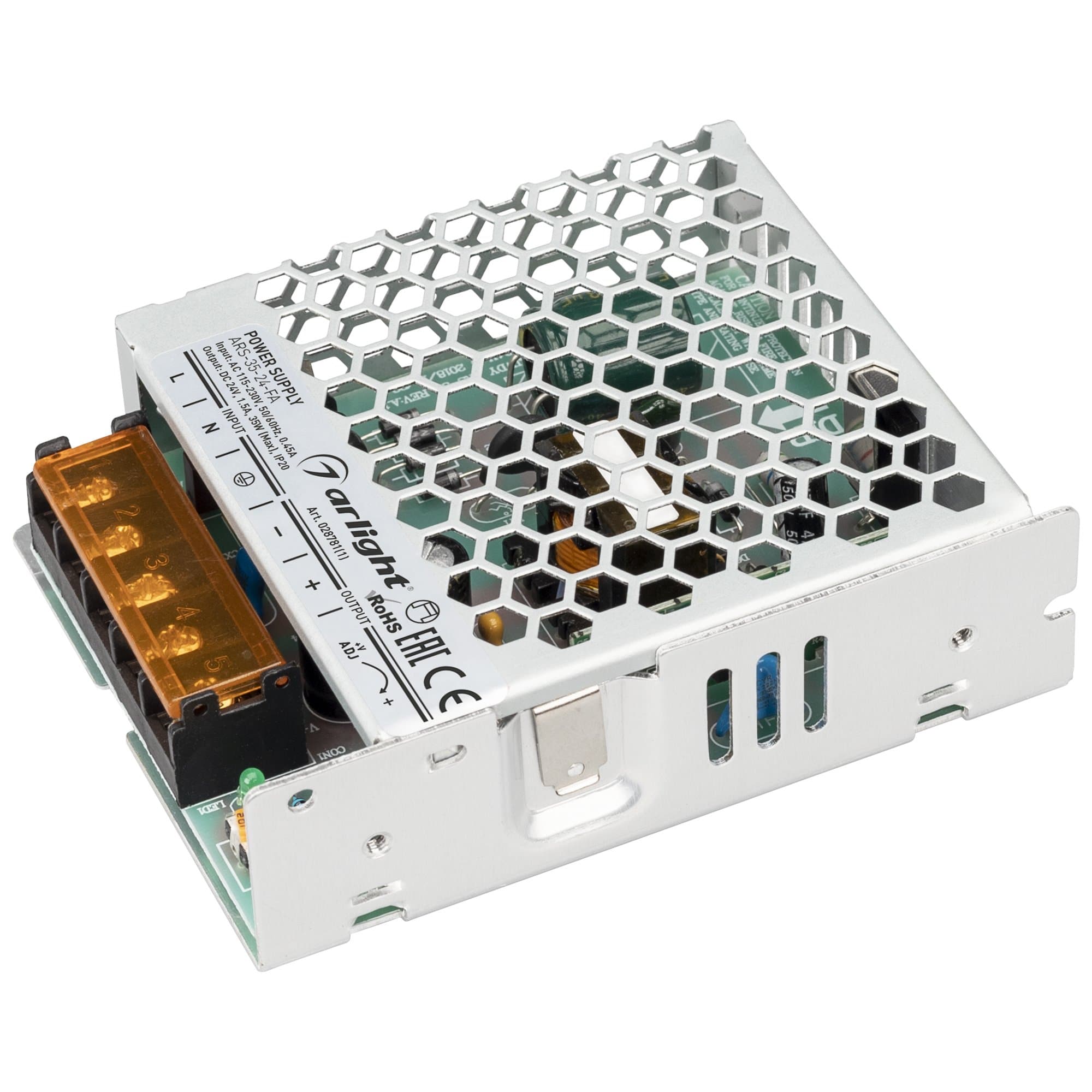 Arlight Блок питания ARS-35-24-FA (24V, 1.5A, 35W) (IP20 Сетка, 3 года) 028781(1)