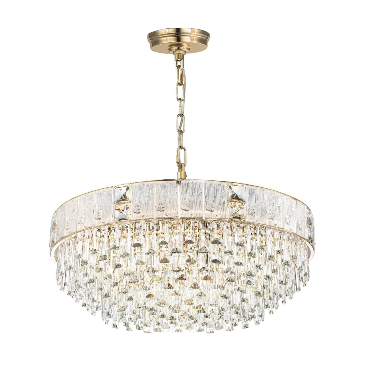 Odeon Light 5070/21 HALL (В 2-Х КОРОБКАХ) ODL24 499 золото/прозрачный/матовый/металл/хрусталь/стекло Люстра E14 21*40W FIESTA