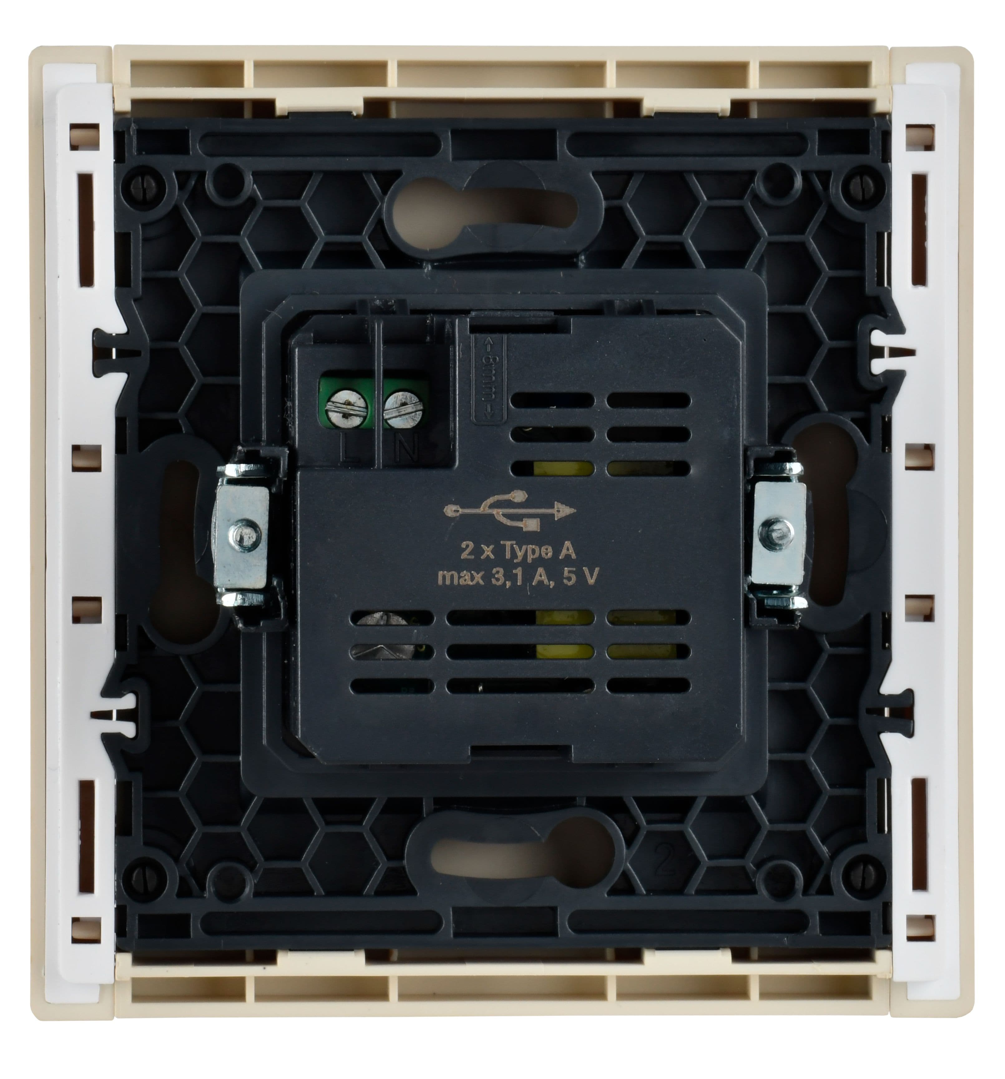 IEK FORTE&PIANO Ваниль Розетка USB A+A 3,1А FP449 — миниатюра 3