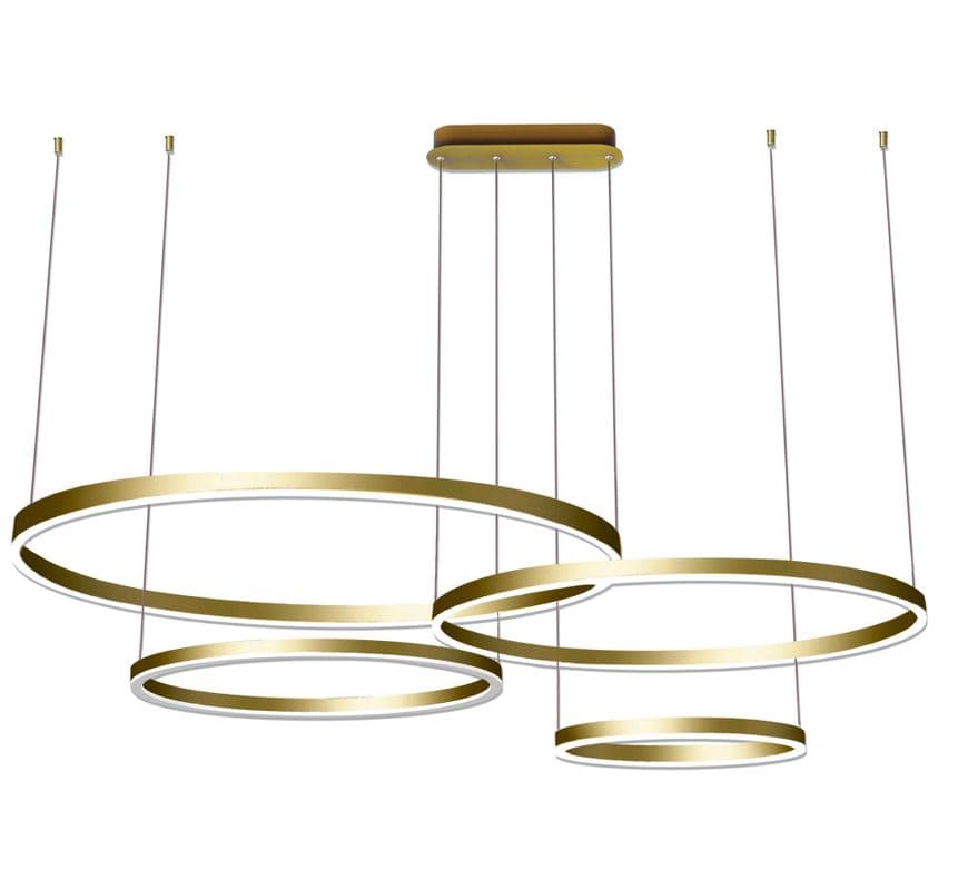 Kink Light 08204,33P(4000K) Подвес Тор матовое золото w150*100 (d40+60+80+100) h110 Led 174w (4000K) диммируемый с пультом ДУ
