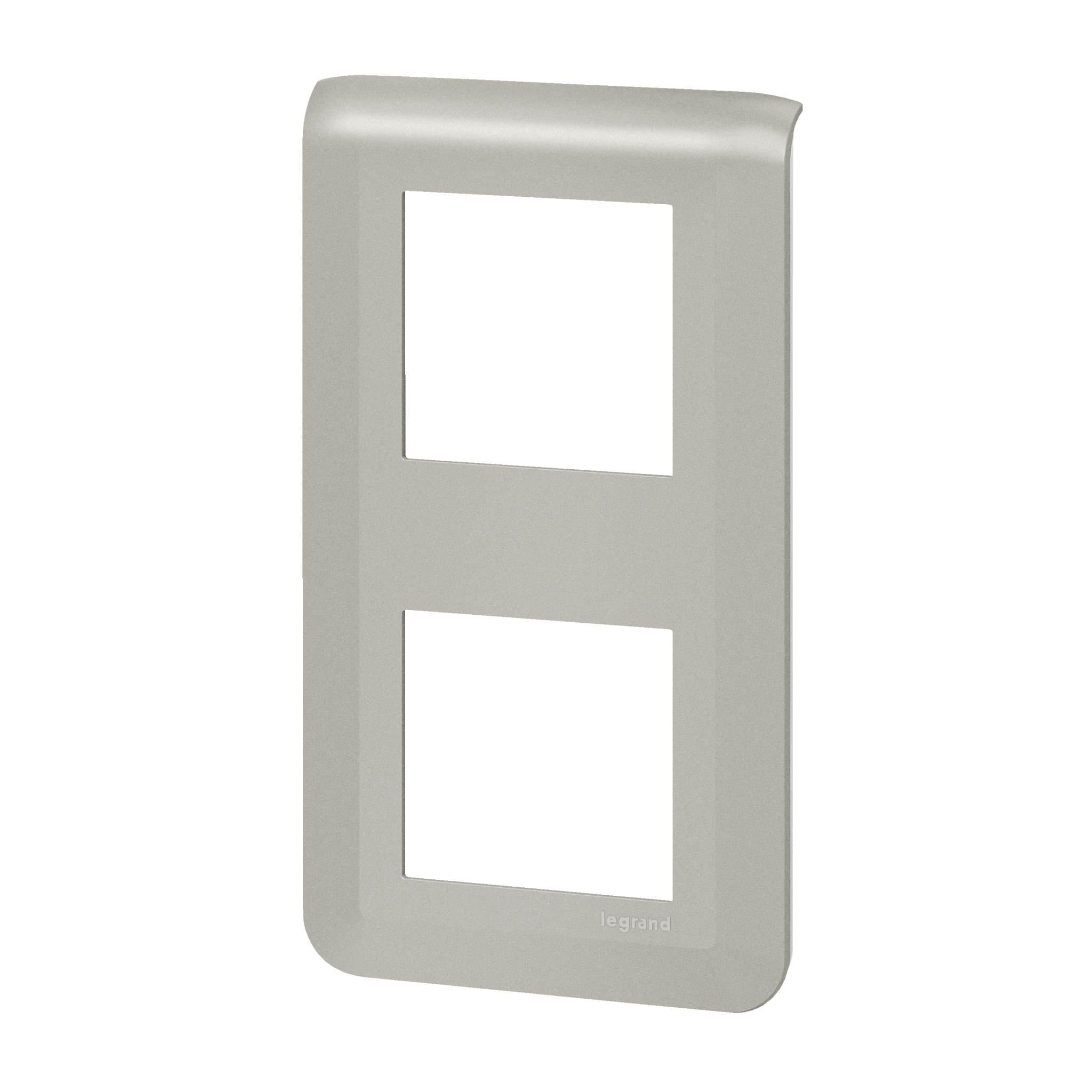 Legrand Mosaiс Рамка - Программа Mosaic - 2х2 модуля - вертикальная - алюминий 079322L — миниатюра 2