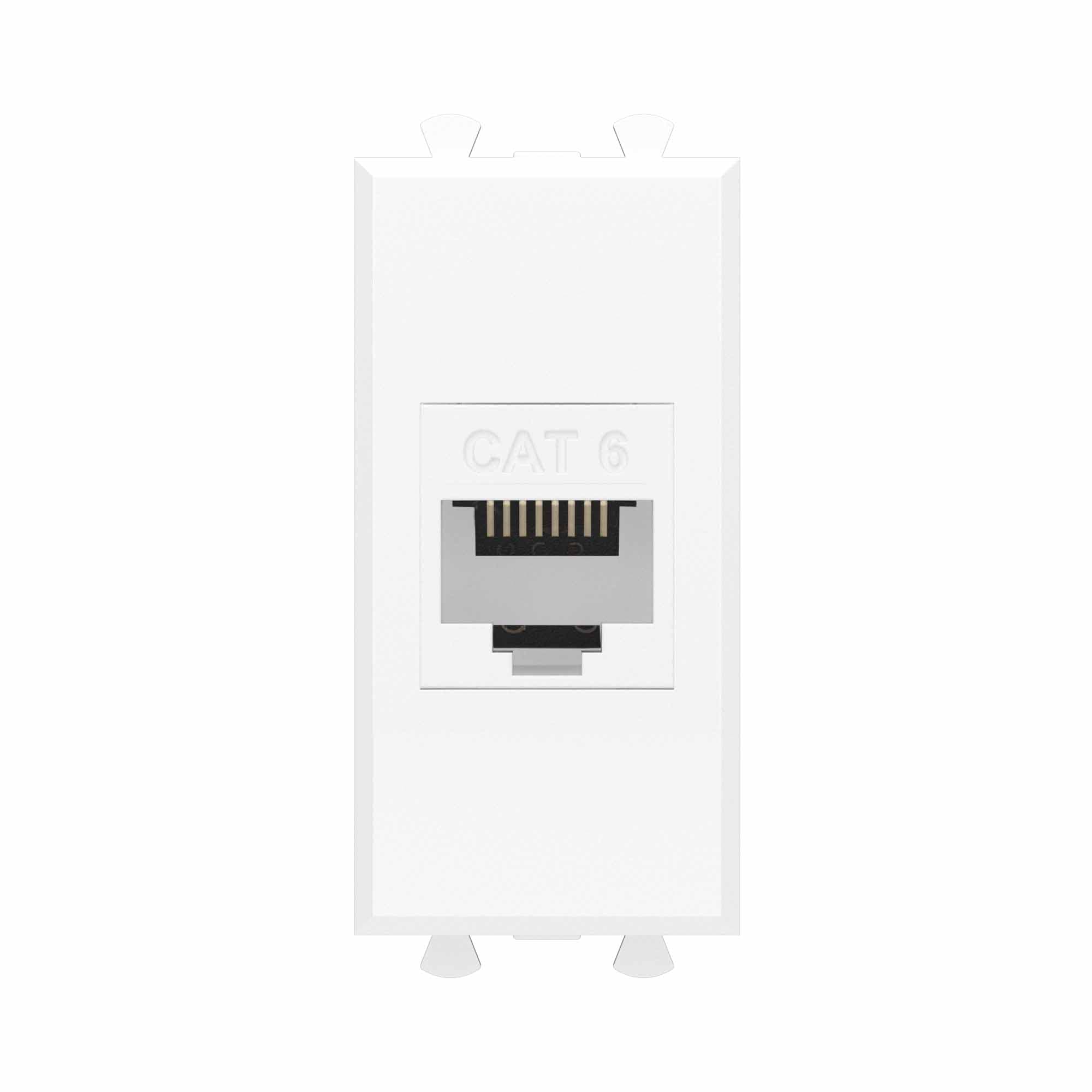 DKC Компьютерная розетка RJ-45 без шторки модульная, кат.6, "Avanti", "Белое облако", 1 модуль