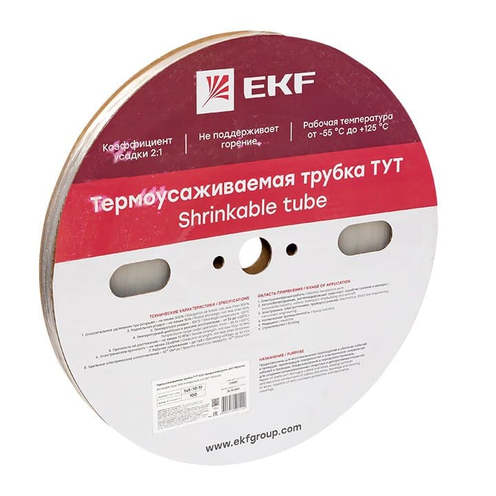 EKF Термоусаживаемая трубка ТУТ 10/5 прозрачная рулон — миниатюра 1