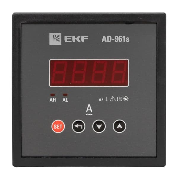 EKF Амперметр AD-961s цифровой на панель 96x96 (квадратный вырез) однофазный в коротком корпусе PROxima — миниатюра 2