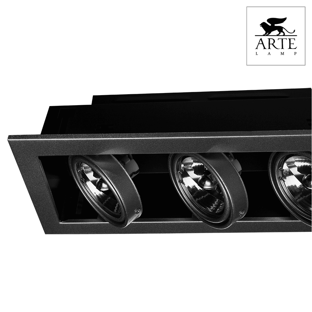 Arte Lamp Cardani Серебро/Серый Светильник точечный встаиваемый 50W G5,3 3x500lm A5930PL-3SI — миниатюра 3