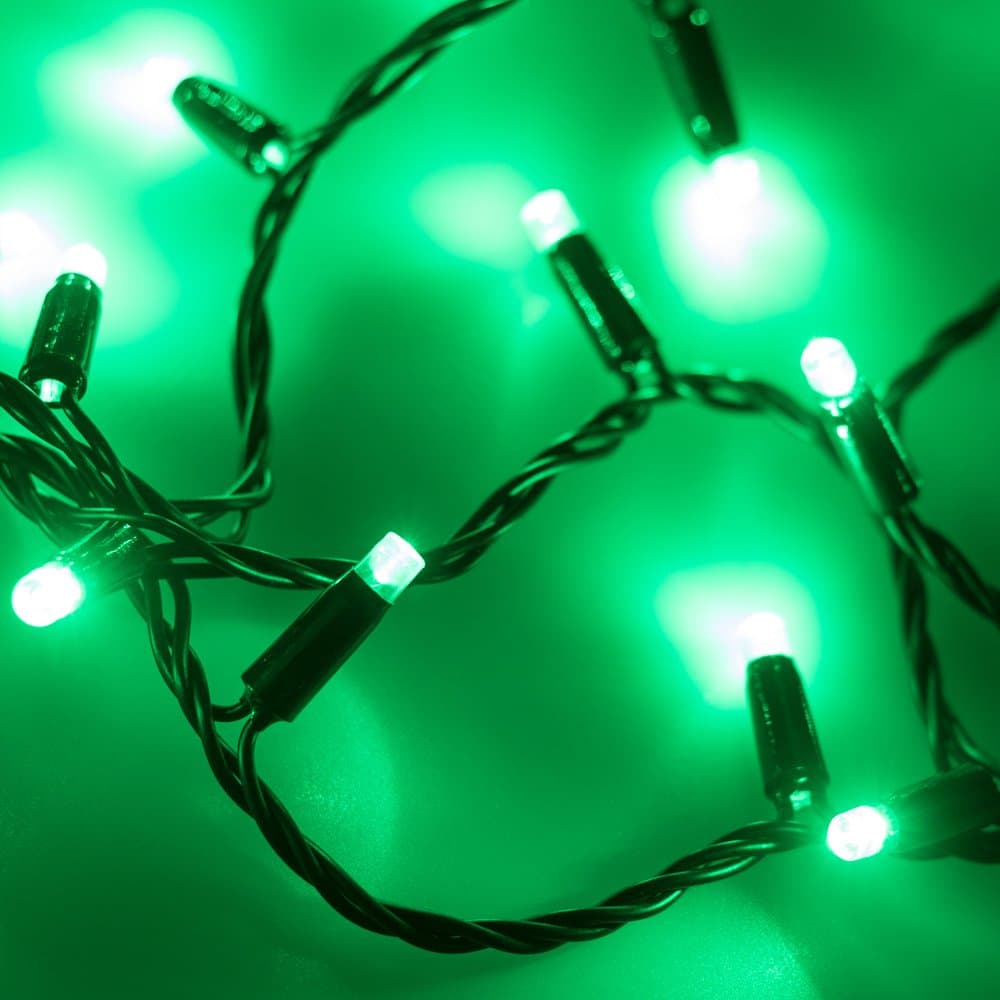 Arlight Светодиодная гирлянда ARD-STRING-CLASSIC-10000-BLACK-100LED-FLASH GREEN (230V, 7W) (Ardecoled, IP65) 025801 — миниатюра 1