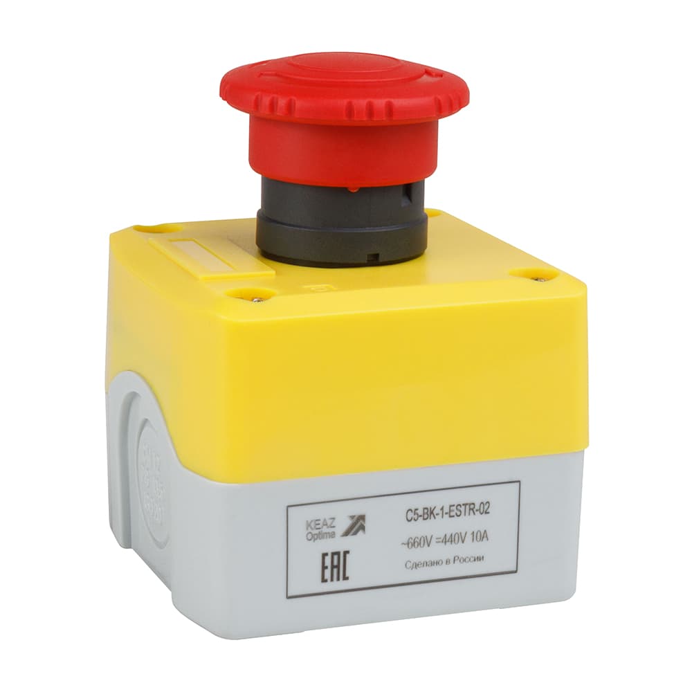 КЭАЗ Пост кноп авар стоп OptiSignal D22 C5-BK-1-ESTR-02 2НЗ возв пов XALK178F